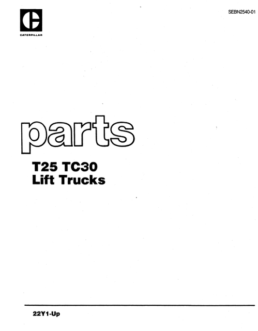 CAT FORKLIFT TC30 SPARE PARTS MANUAL - PDF FILE