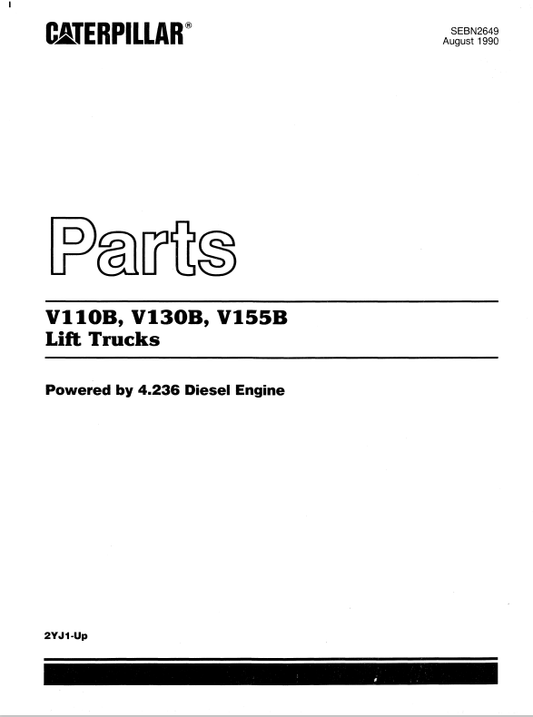 CAT FORKLIFT V130B SPARE PARTS MANUAL - PDF FILE