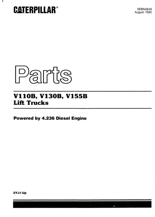 CAT FORKLIFT V155B SPARE PARTS MANUAL - PDF FILE