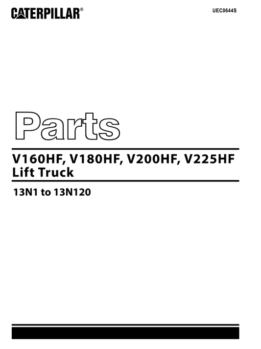 CAT FORKLIFT V180HF SPARE PARTS MANUAL - PDF FILE