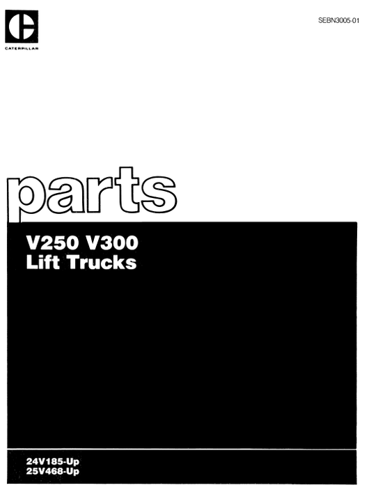 CAT FORKLIFT V250 SPARE PARTS MANUAL - PDF FILE