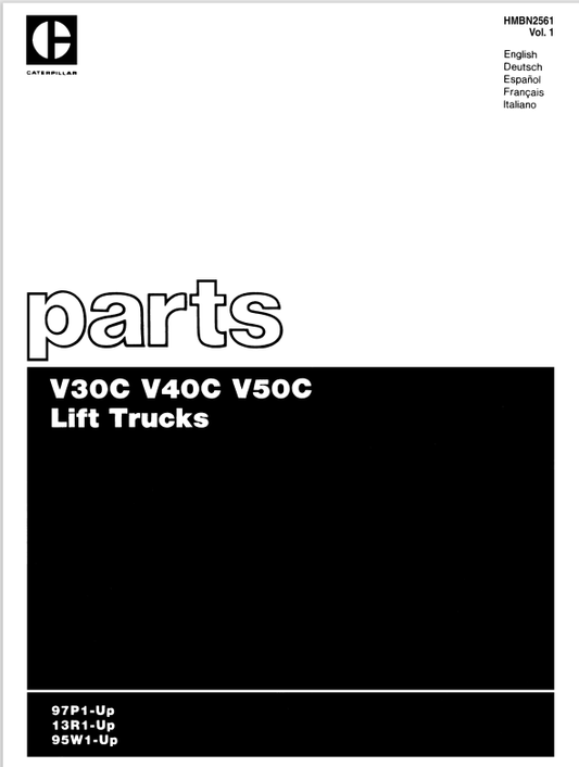 CAT FORKLIFT V30C SPARE PARTS MANUAL - PDF FILE