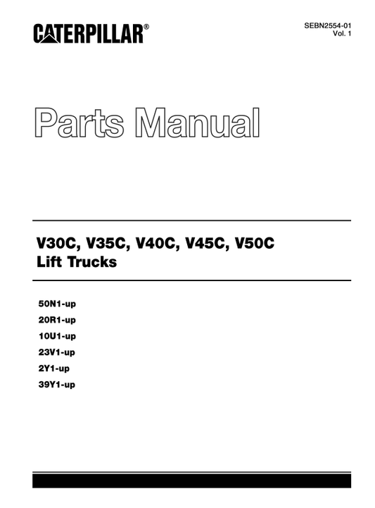 CAT FORKLIFT V35C SPARE PARTS MANUAL - PDF FILE