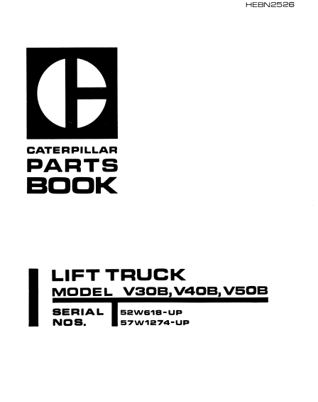 CAT FORKLIFT V35, V45 SPARE PARTS MANUAL - PDF FILE