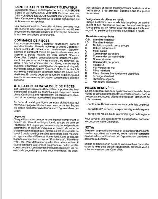 CAT FORKLIFT V40D SA SPARE PARTS MANUAL - PDF FILE