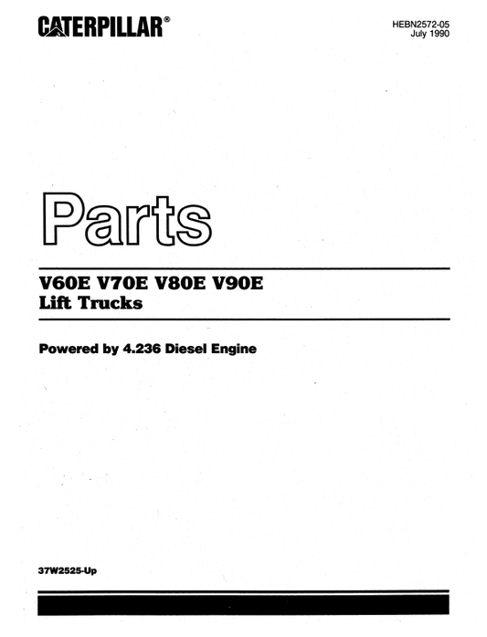 CAT FORKLIFT V60D, V70D, V80D SPARE PARTS MANUAL - PDF FILE