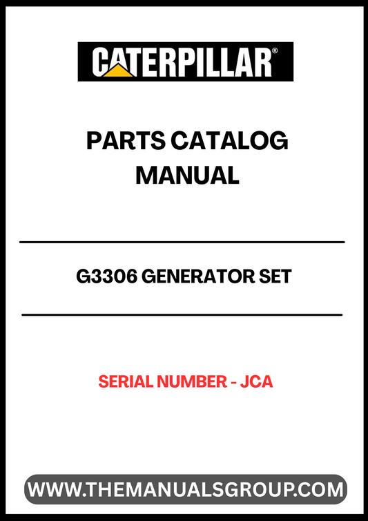 Discover the essential CAT G3306 Generator Set Parts Catalog Manual, designed specifically for serial number JCA. This comprehensive manual serves as a vital resource for maintenance and repair, ensuring your generator operates at peak performance. With detailed diagrams and part specifications, you can easily identify and source the components you need.