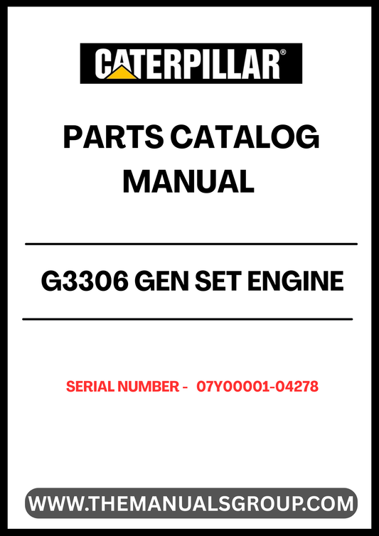 Enhance your maintenance and repair capabilities with the CAT G3306 Gen Set Engine Parts Catalog Manual. Designed specifically for serial numbers 07Y00001-04278, this comprehensive manual provides detailed information on parts, ensuring you have the right components for optimal engine performance.