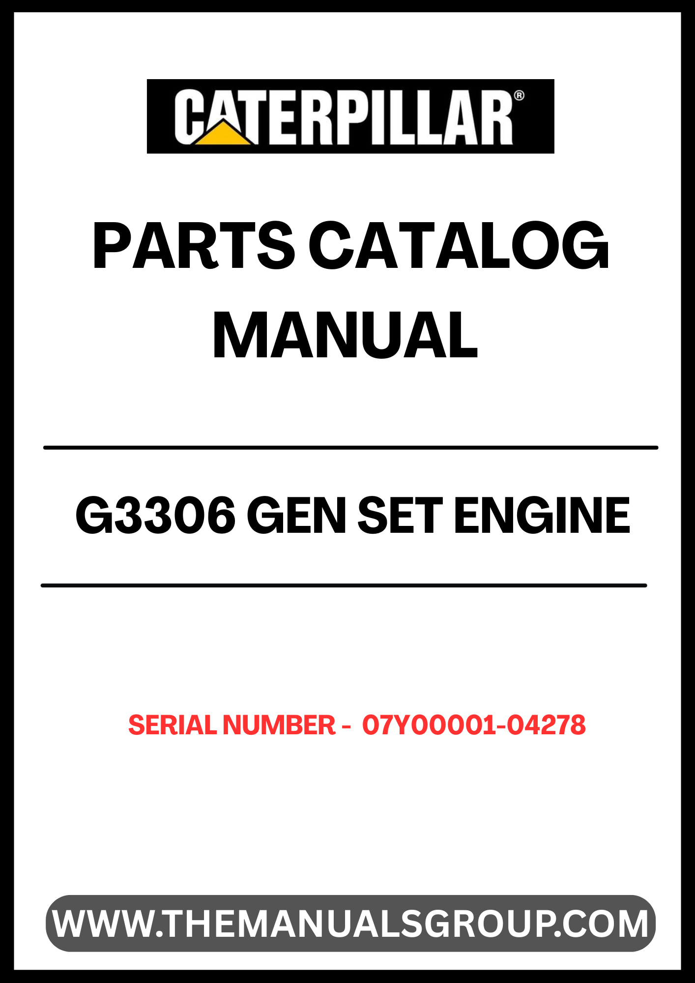 Enhance your maintenance and repair capabilities with the CAT G3306 Gen Set Engine Parts Catalog Manual. Designed specifically for serial numbers 07Y00001-04278, this comprehensive manual provides detailed information on parts, ensuring you have the right components for optimal engine performance.