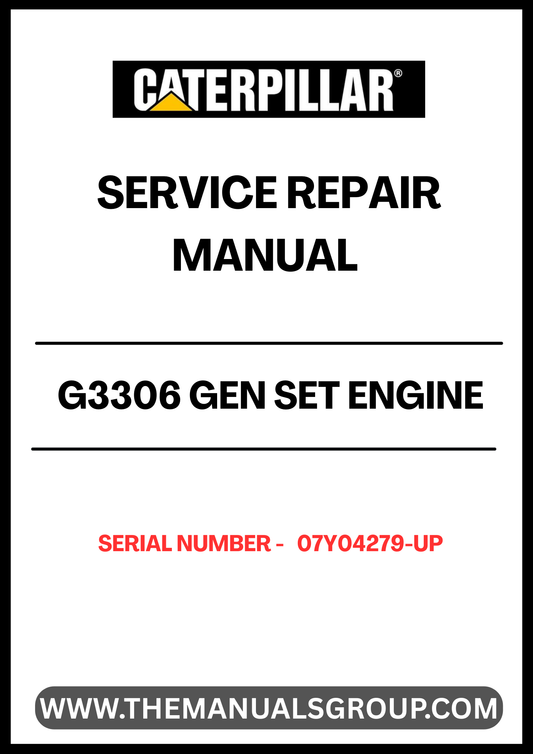 Ensure your CAT G3306 Gen Set Engine operates at peak performance with our comprehensive Service Repair Manual, specifically designed for serial numbers 07Y04279 and up. This manual is an essential resource for technicians and DIY enthusiasts alike, providing detailed instructions and insights for effective maintenance and repair.
