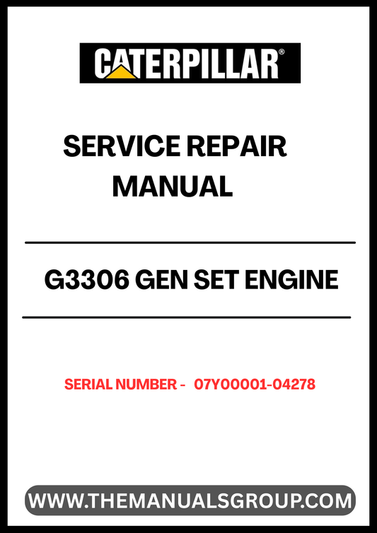 Ensure your CAT G3306 Gen Set Engine operates at peak performance with our comprehensive Service Repair Manual, specifically designed for serial numbers 07Y00001-04278. This manual is an essential resource for technicians and DIY enthusiasts alike, providing detailed instructions and diagrams to facilitate efficient repairs and maintenance.