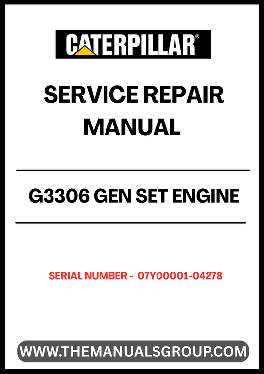 Ensure your CAT G3306 Gen Set Engine operates at peak performance with our comprehensive Service Repair Manual. Designed specifically for serial numbers 07Y00001-04278, this manual provides detailed instructions and insights for effective maintenance and repair.