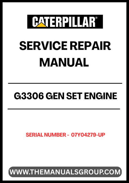 Unlock the full potential of your CAT G3306 Gen Set Engine with our comprehensive Service Repair Manual, specifically designed for serial numbers 07Y04279 and up. This manual is an essential resource for technicians and DIY enthusiasts alike, providing detailed instructions and insights to ensure your engine operates at peak performance.