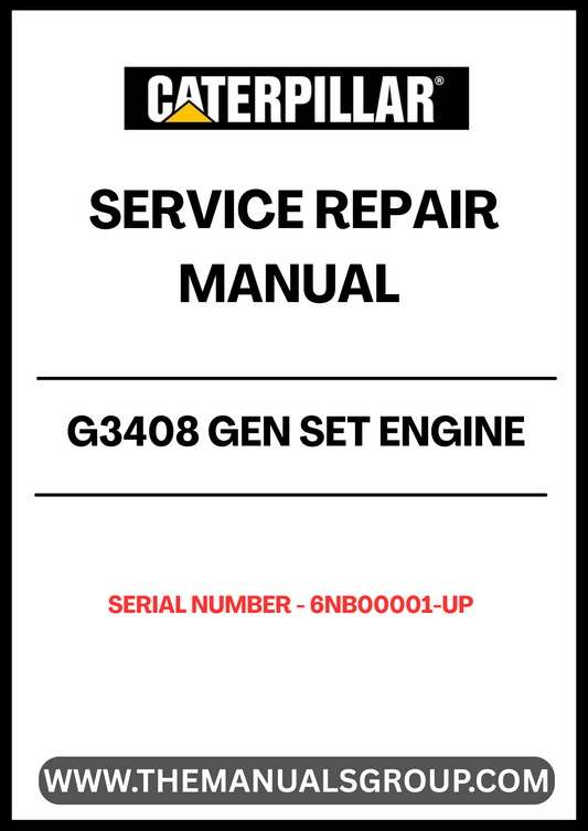 Ensure your CAT G3408 Gen Set Engine operates at peak performance with our comprehensive Service Repair Manual, specifically designed for serial numbers 6NB00001 and up. This manual is an essential resource for technicians and DIY enthusiasts alike, providing detailed instructions and insights to facilitate effective maintenance and repair.