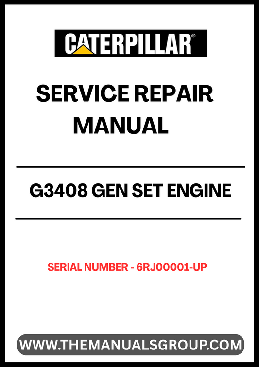 Ensure your CAT G3408 Gen Set Engine operates at peak performance with our comprehensive Service Repair Manual, specifically designed for serial numbers 6RJ00001 and up. This manual is an essential resource for technicians and DIY enthusiasts alike, providing detailed instructions and insights to facilitate effective maintenance and repair.