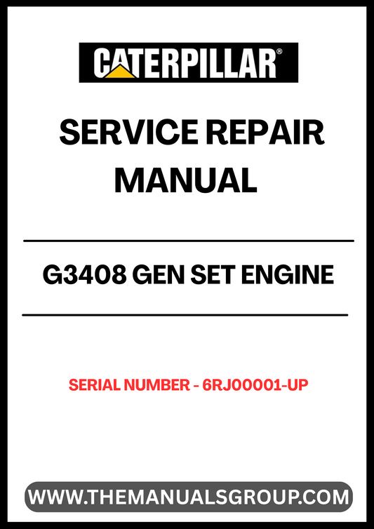 Ensure your CAT G3408 Gen Set Engine operates at peak performance with our comprehensive Service Repair Manual. Designed specifically for serial numbers 6RJ00001 and up, this manual provides detailed instructions and insights to help you maintain and repair your engine efficiently.