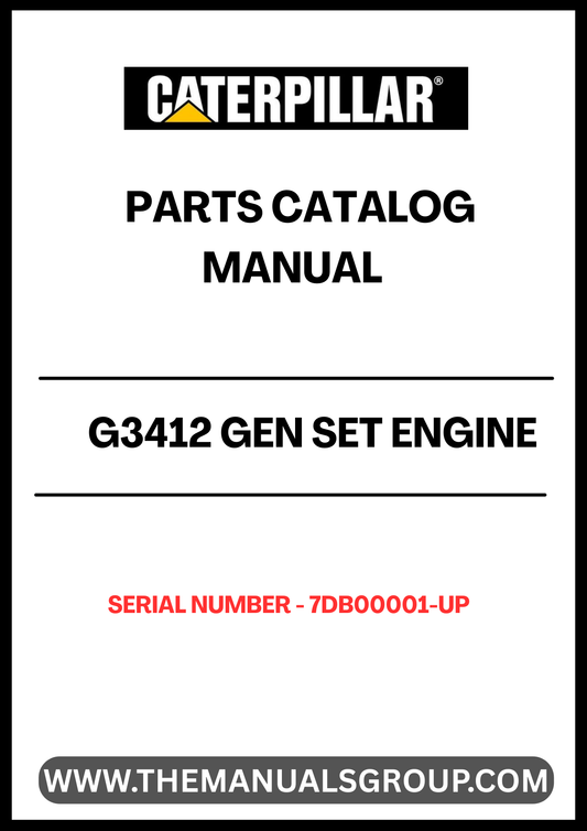 Enhance your maintenance and repair capabilities with the CAT G3412 Gen Set Engine Parts Catalog Manual, specifically designed for serial numbers 7DB00001 and up. This comprehensive manual provides detailed diagrams, part numbers, and specifications, ensuring you have all the information needed to keep your engine running smoothly.