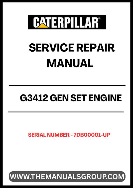 Unlock the full potential of your CAT G3412 Gen Set Engine with our comprehensive Service Repair Manual, specifically designed for serial numbers 7DB00001 and up. This manual is an essential resource for technicians and DIY enthusiasts alike, providing detailed instructions and insights to ensure your engine operates at peak performance.
