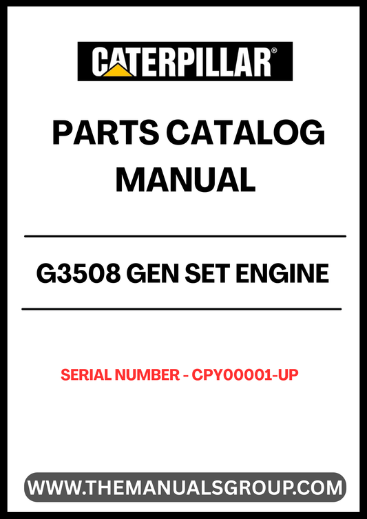  Enhance your maintenance and repair capabilities with the CAT G3508 Gen Set Engine Parts Catalog Manual (S/N - CPY00001-UP). This comprehensive manual is an essential resource for technicians and engineers, providing detailed information on parts, specifications, and assembly instructions tailored specifically for the G3508 engine model.