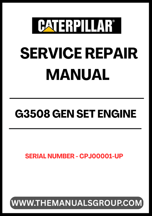 Ensure your CAT G3508 Gen Set Engine operates at peak performance with our comprehensive Service Repair Manual, specifically designed for serial numbers CPJ00001 and up. This manual is an essential resource for technicians and operators, providing detailed instructions and insights into maintenance and repair procedures.