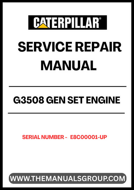 Ensure your CAT G3508 Gen Set Engine operates at peak performance with the comprehensive Service Repair Manual, specifically designed for serial numbers E8C00001 and up. This manual is an essential resource for technicians and operators, providing detailed instructions and insights into maintenance, troubleshooting, and repair procedures.