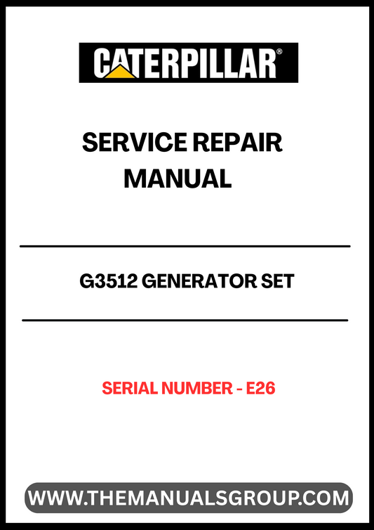 Ensure the longevity and optimal performance of your CAT G3512 Generator Set with our comprehensive Service Repair Manual, specifically designed for serial number E26. This manual is an essential resource for technicians and operators, providing detailed instructions and insights into maintenance and repair procedures.