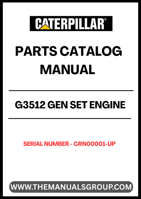 Discover the essential CAT G3512 Gen Set Engine Parts Catalog Manual, designed specifically for serial numbers CRN00001 and up. This comprehensive manual serves as your go-to resource for identifying and sourcing the right parts for your engine, ensuring optimal performance and longevity.