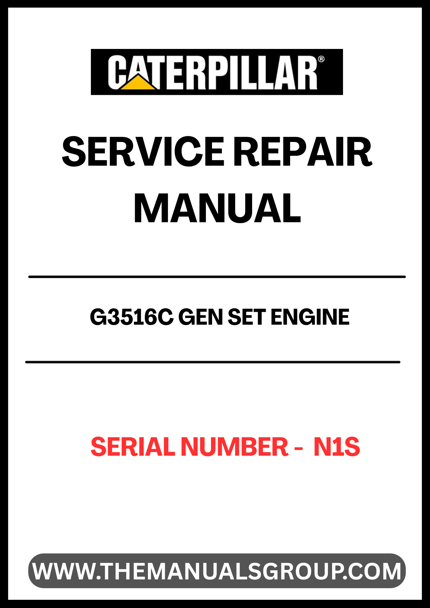 Discover the essential CAT G3516C Gen Set Engine Service Repair Manual, designed specifically for serial number N1S. This comprehensive guide is an invaluable resource for technicians and engineers, providing detailed insights into the maintenance and repair of your engine.