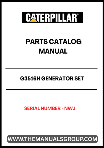 Discover the essential CAT G3516H Generator Set Parts Catalog Manual, designed specifically for serial number NWJ. This comprehensive manual serves as a vital resource for maintenance and repair, ensuring your generator operates at peak performance. With detailed diagrams and part specifications, you can easily identify and source the components you need.