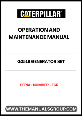 The CAT G3516 Generator Set Operation and Maintenance Manual is an essential resource for ensuring the optimal performance and longevity of your generator. Designed specifically for the G3516 model, this manual provides detailed instructions and guidelines tailored to your unit's serial number E6R, making it easy to follow and implement.