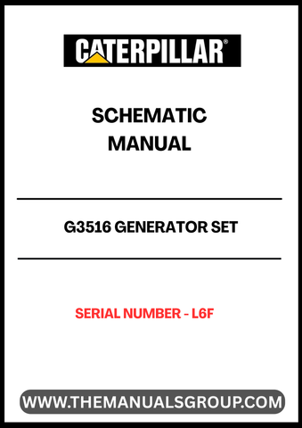 Discover the CAT G3516 Generator Set Schematic Manual, designed specifically for serial number L6F. This comprehensive manual provides detailed schematics that are essential for understanding the intricate workings of your generator set, ensuring optimal performance and reliability.