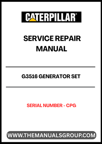 The CAT G3516 Generator Set Service Repair Manual is an essential resource for maintaining and servicing your generator. Designed specifically for the G3516 model, this manual provides detailed instructions and diagrams to ensure optimal performance and longevity of your equipment. With the serial number CPG, you can be confident that the information is tailored to your specific generator set.