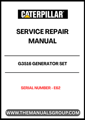 Discover the essential CAT G3516 Generator Set Service Repair Manual, specifically designed for serial number E62. This comprehensive guide is your go-to resource for maintaining and troubleshooting your generator, ensuring optimal performance and longevity.