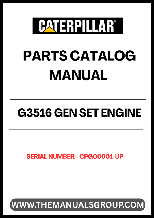 Discover the essential CAT G3516 Gen Set Engine Parts Catalog Manual, designed specifically for serial numbers CPG00001 and up. This comprehensive manual serves as your go-to resource for identifying and sourcing the right parts for your engine, ensuring optimal performance and longevity.