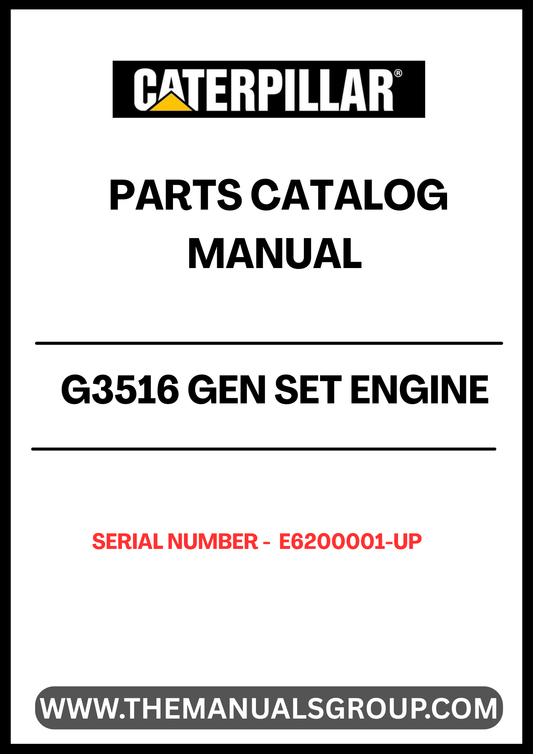 Enhance the performance and longevity of your CAT G3516 Gen Set with our comprehensive Parts Catalog Manual, specifically designed for serial numbers E6200001 and up. This manual serves as an essential resource for identifying and sourcing the right components, ensuring your engine operates at peak efficiency.