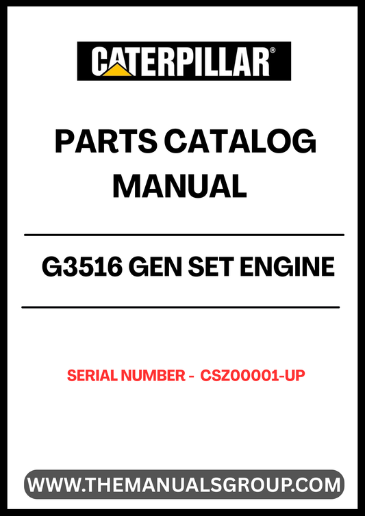  Enhance your maintenance and repair capabilities with the CAT G3516 Gen Set Engine Parts Catalog Manual, specifically designed for serial numbers CSZ00001 and up. This comprehensive manual provides detailed diagrams, part numbers, and specifications, ensuring you have all the information needed to keep your engine running smoothly.
