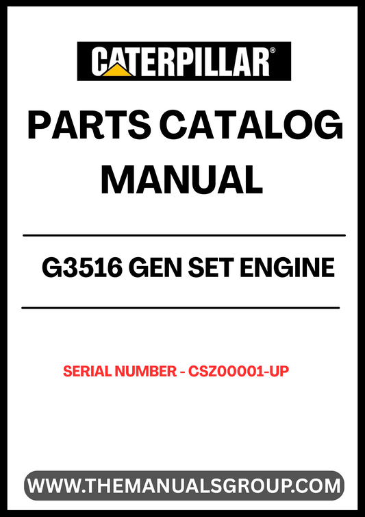 Discover the essential CAT G3516 Gen Set Engine Parts Catalog Manual, designed specifically for serial numbers CSZ00001 and up. This comprehensive manual serves as a vital resource for technicians and engineers, providing detailed information on parts, specifications, and maintenance procedures to ensure optimal performance of your engine.