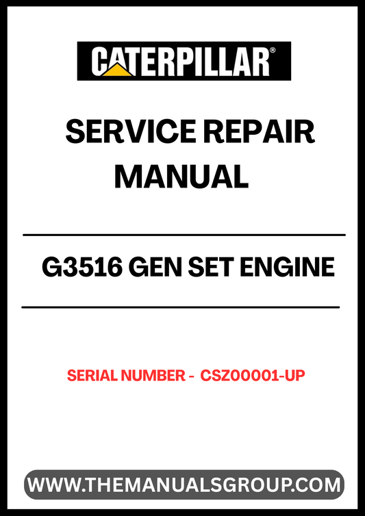 Unlock the full potential of your CAT G3516 Gen Set Engine with our comprehensive Service Repair Manual, specifically designed for serial numbers CSZ00001 and up. This manual is an essential resource for technicians and operators, providing detailed insights into maintenance, troubleshooting, and repair procedures tailored to your engine model.