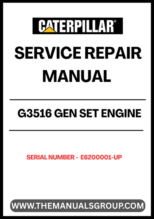Ensure your CAT G3516 Gen Set Engine operates at peak performance with our comprehensive Service Repair Manual, specifically designed for serial numbers E6200001 and up. This manual is an essential resource for technicians and operators, providing detailed instructions and insights into maintenance and repair procedures.