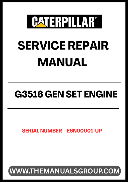 Ensure your CAT G3516 Gen Set Engine operates at peak performance with the comprehensive Service Repair Manual, specifically designed for serial numbers E6N00001 and up. This manual is an essential resource for technicians and operators, providing detailed instructions and insights into maintenance, troubleshooting, and repair procedures.