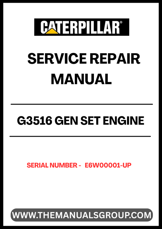 Ensure your CAT G3516 Gen Set Engine operates at peak performance with our comprehensive Service Repair Manual, specifically designed for serial numbers E6W00001 and up. This manual is an essential resource for technicians and operators, providing detailed instructions and insights into maintenance, troubleshooting, and repair procedures.