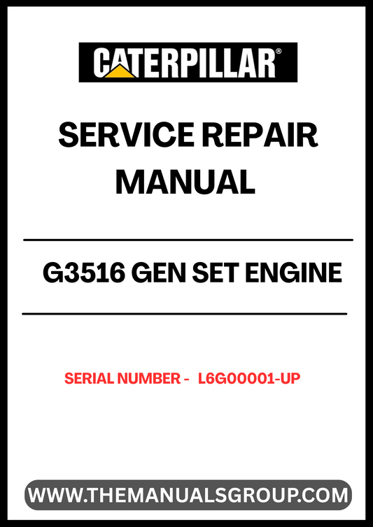 The CAT G3516 Gen Set Engine Service Repair Manual (S/N - L6G00001-UP) is an essential resource for technicians and engineers working with CAT G3516 engines. This comprehensive manual provides detailed instructions and specifications, ensuring that you have the necessary information to perform maintenance and repairs efficiently.
