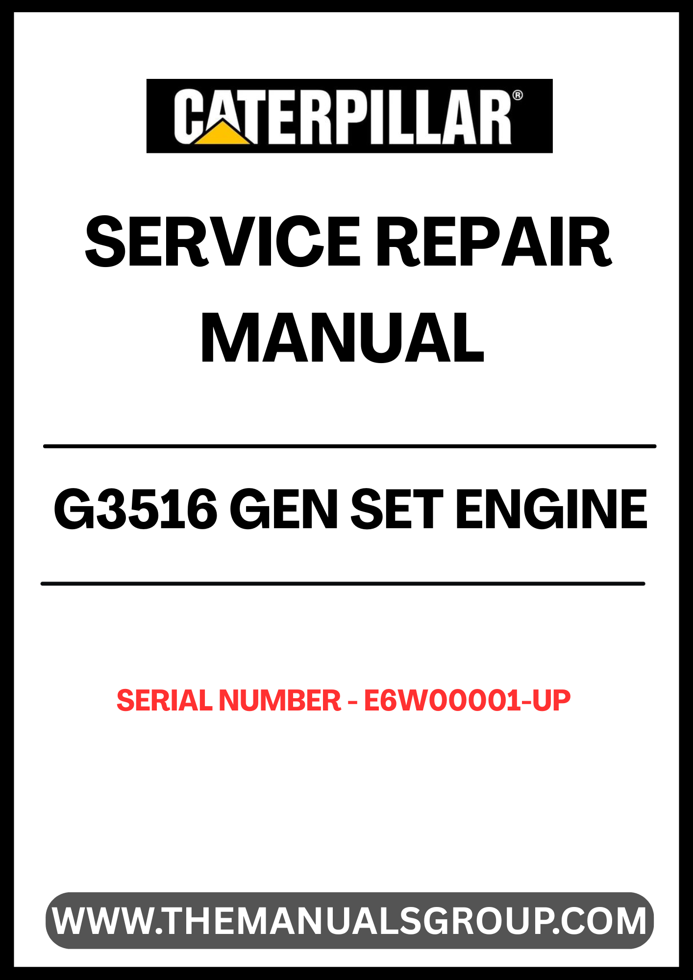 Ensure your CAT G3516 Gen Set Engine operates at peak performance with the comprehensive Service Repair Manual, specifically designed for serial numbers E6W00001 and up. This manual is an essential resource for technicians and operators, providing detailed instructions and insights into maintenance, troubleshooting, and repair procedures.