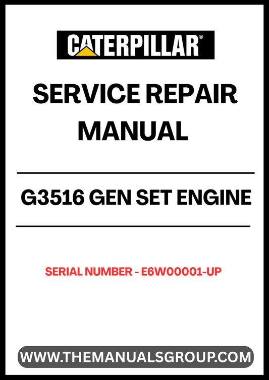 Ensure your CAT G3516 Gen Set Engine operates at peak performance with the comprehensive Service Repair Manual, specifically designed for serial numbers E6W00001 and up. This manual is an essential resource for technicians and operators, providing detailed instructions and insights into maintenance, troubleshooting, and repair procedures.