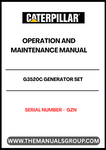 Discover the essential CAT G3520C Generator Set Operation and Maintenance Manual, specifically designed for serial number GZN. This comprehensive guide provides detailed instructions and insights to ensure optimal performance and longevity of your generator set.