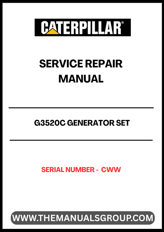 The CAT G3520C Generator Set Service Repair Manual (S/N - CWW) is an essential resource for maintaining the performance and longevity of your generator. This comprehensive manual provides detailed instructions and diagrams, ensuring that you can troubleshoot and repair your equipment with confidence.
