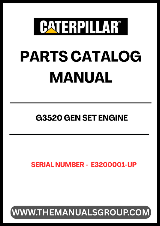 Discover the essential CAT G3520 Gen Set Engine Parts Catalog Manual, specifically designed for serial numbers E3200001 and up. This comprehensive manual serves as a vital resource for technicians and engineers, providing detailed information on parts, specifications, and maintenance procedures to ensure optimal performance of your engine.