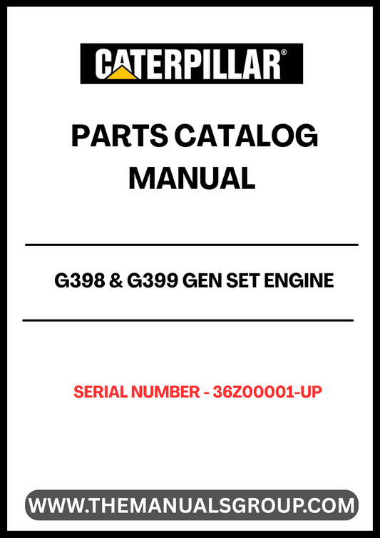 Enhance your maintenance and repair capabilities with the CAT G398 & G399 Gen Set Engine Parts Catalog Manual. Designed specifically for serial numbers 36Z00001 and up, this comprehensive manual provides detailed information on parts and components powered by the robust 6.25 engine.