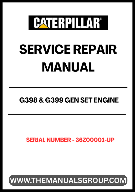 Introducing the CAT G398 & G399 Gen Set Engine Service Repair Manual, specifically designed for serial numbers 36Z00001 and up. This comprehensive guide is essential for anyone looking to maintain or repair their engine powered by the robust 6.25 engine. With detailed instructions and diagrams, you can ensure your equipment runs smoothly and efficiently.
