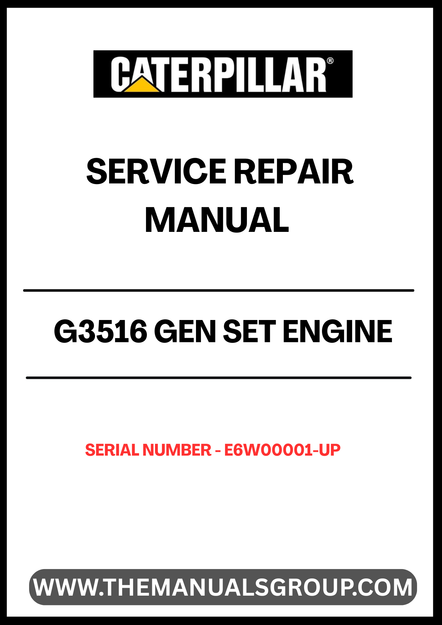 . Ensure your CAT G3516 Gen Set Engine operates at peak performance with the comprehensive Service Repair Manual, specifically designed for serial numbers E6W00001 and up. This manual is an essential resource for technicians and operators, providing detailed instructions and insights into maintenance, troubleshooting, and repair procedures.
